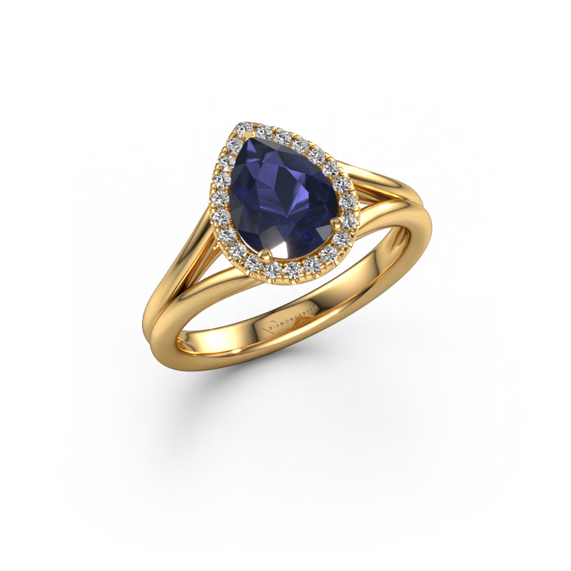 Image of Engagement ring Verla pear 1 585 gold Sapphire 8x6 mm