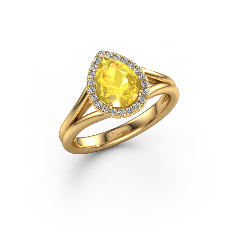 Image of Engagement ring Verla pear 1 585 gold Yellow sapphire 8x6 mm