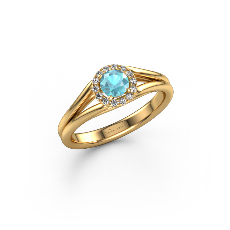 Image of Engagement ring Verla rnd 1 585 gold Blue topaz 4.7 mm