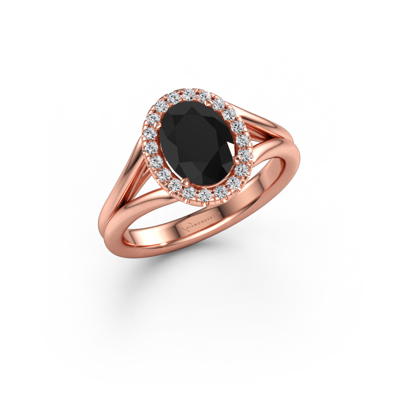 Immagine di Anello di fidanzamento Verla ovl 1 585 oro rosa Diamante nero 1.550 crt