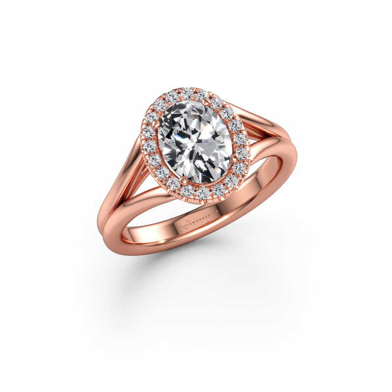 Immagine di Anello di fidanzamento Verla ovl 1 585 oro rosa Zirconia cubica 8x6 mm