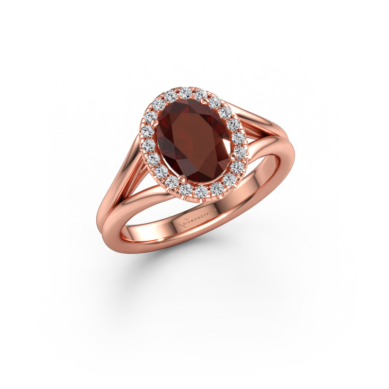 Bild av Förlovningsring Verla ovl 1 585 roséguld Granat 8x6 mm