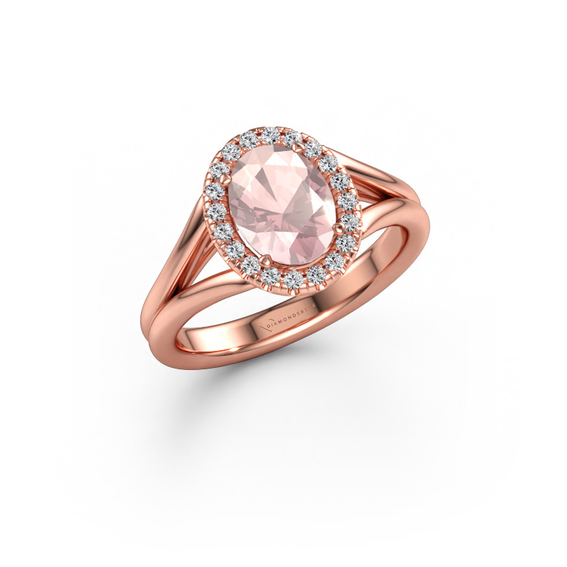 Immagine di Anello di fidanzamento Verla ovl 1 585 oro rosa Morganite champagne 8x6 mm