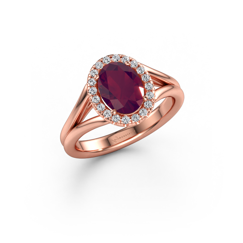 Immagine di Anello di fidanzamento Verla ovl 1 585 oro rosa Rodolite 8x6 mm