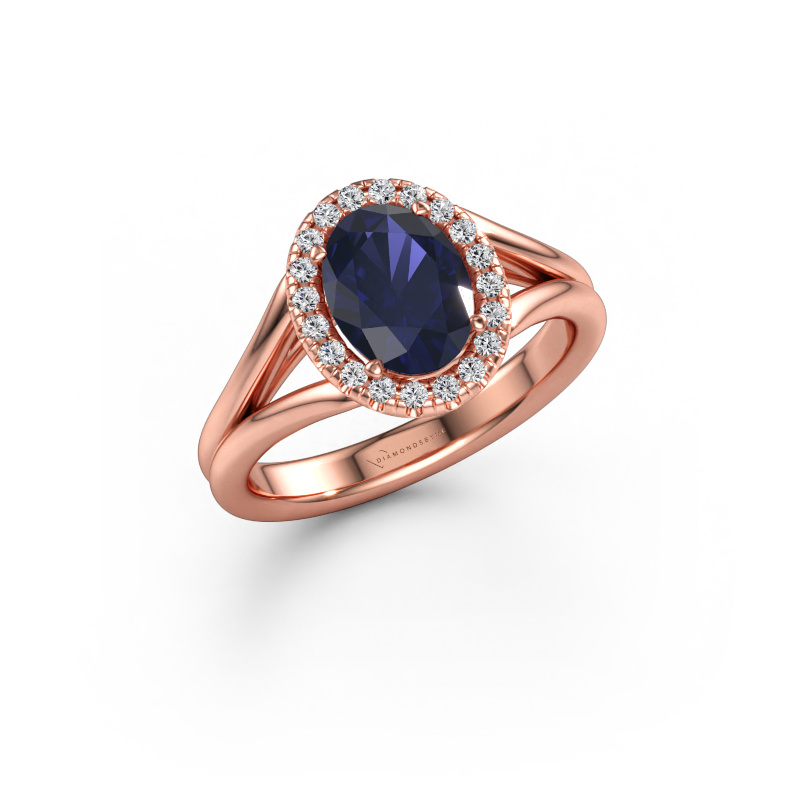 Immagine di Anello di fidanzamento Verla ovl 1 585 oro rosa Zaffiro 8x6 mm