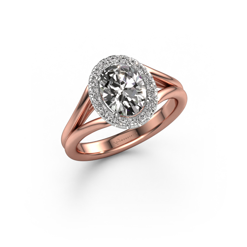Image of Engagement ring Verla ovl 1 585 rose gold Lab grown diamond 1.25 crt