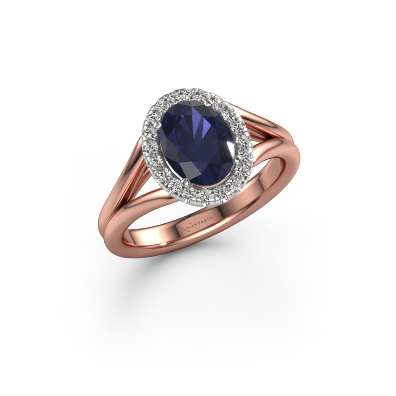 Image of Engagement ring Verla ovl 1 585 rose gold Sapphire 8x6 mm