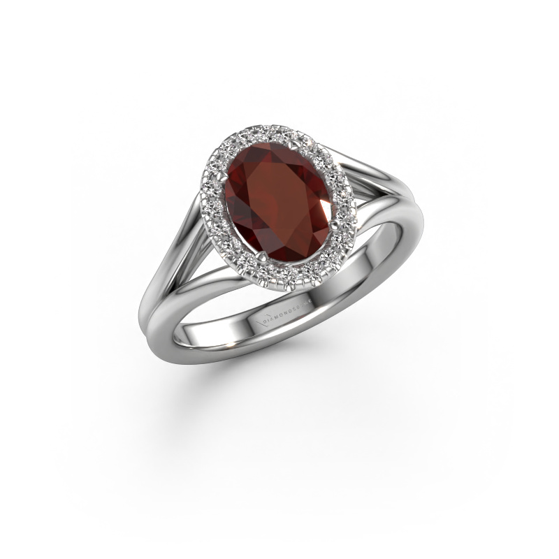 Image of Engagement ring Verla ovl 1 950 platinum Garnet 8x6 mm