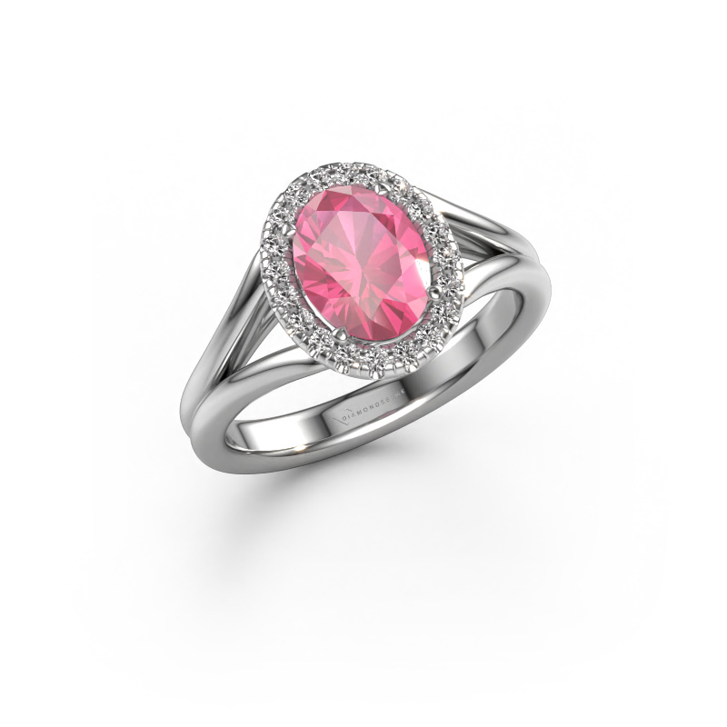 Image of Engagement ring Verla ovl 1 585 white gold Pink sapphire 8x6 mm