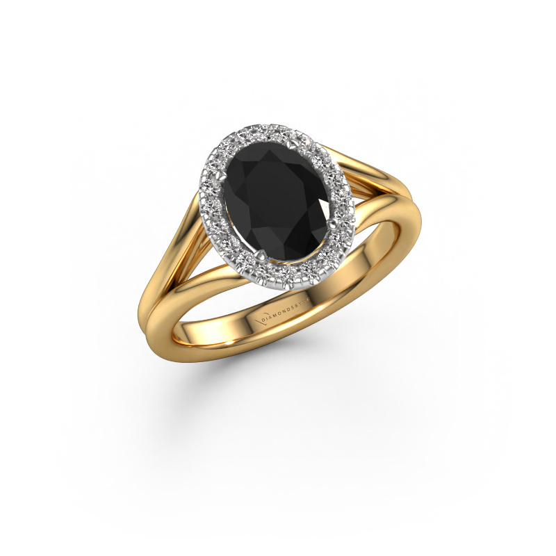 Bild von Verlobungsring Verla ovl 1 585 Gold Schwarz Diamant 1.550 crt