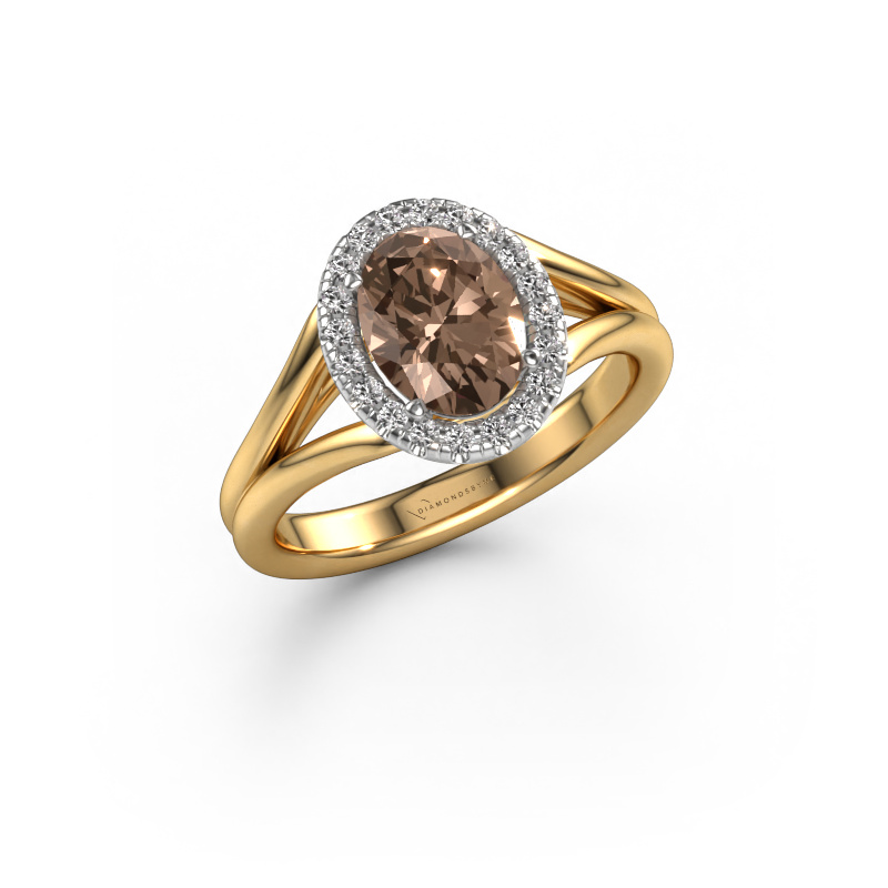 Image of Engagement ring Verla ovl 1 585 gold Brown diamond 1.25 crt