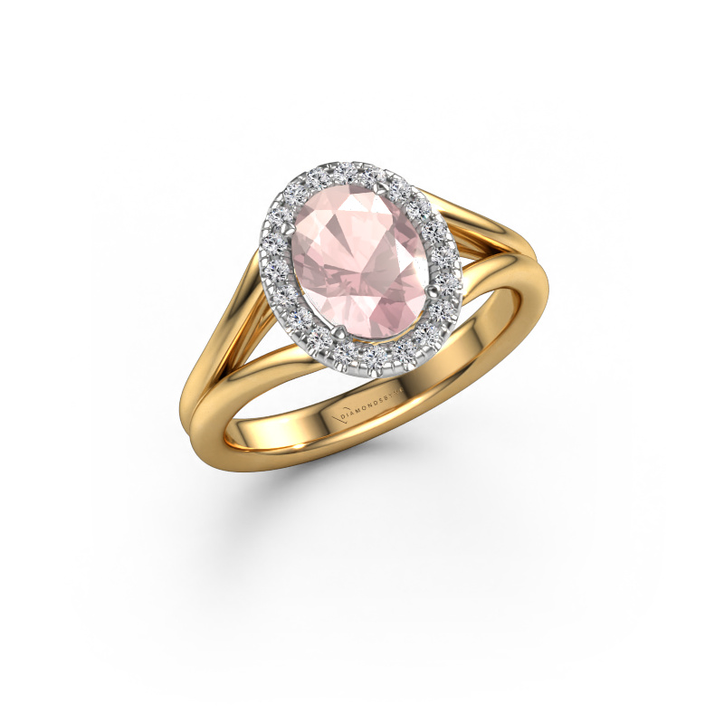 Image of Engagement ring Verla ovl 1 585 gold Morganite champagne 8x6 mm