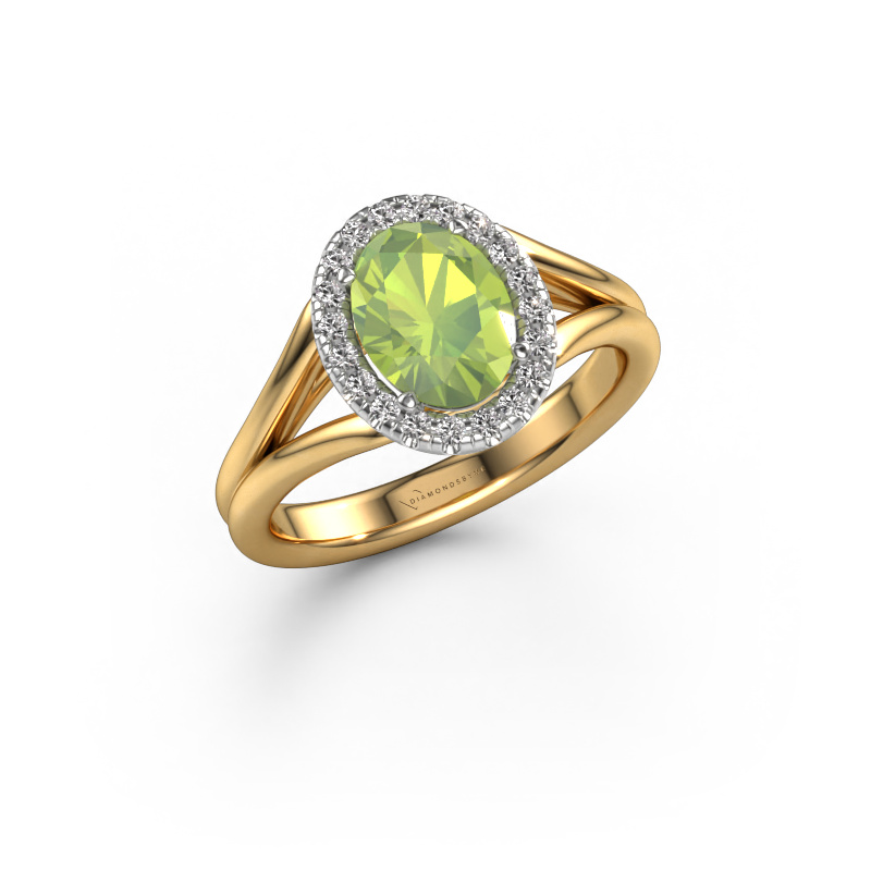 Image de Bague de fiançailles Verla ovl 1 585 or jaune Péridot 8x6 mm