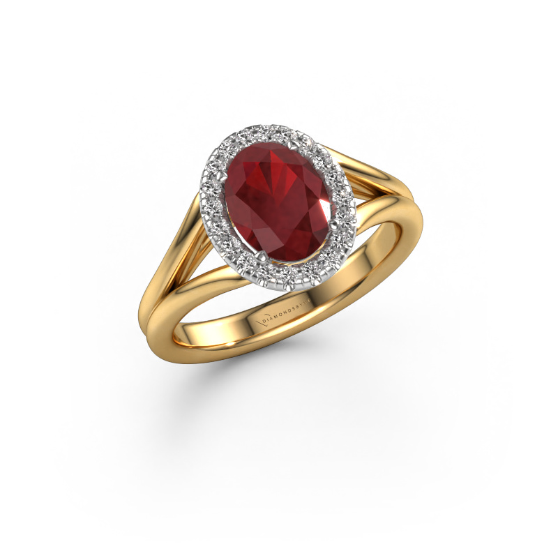 Image of Engagement ring Verla ovl 1 585 gold Ruby 8x6 mm