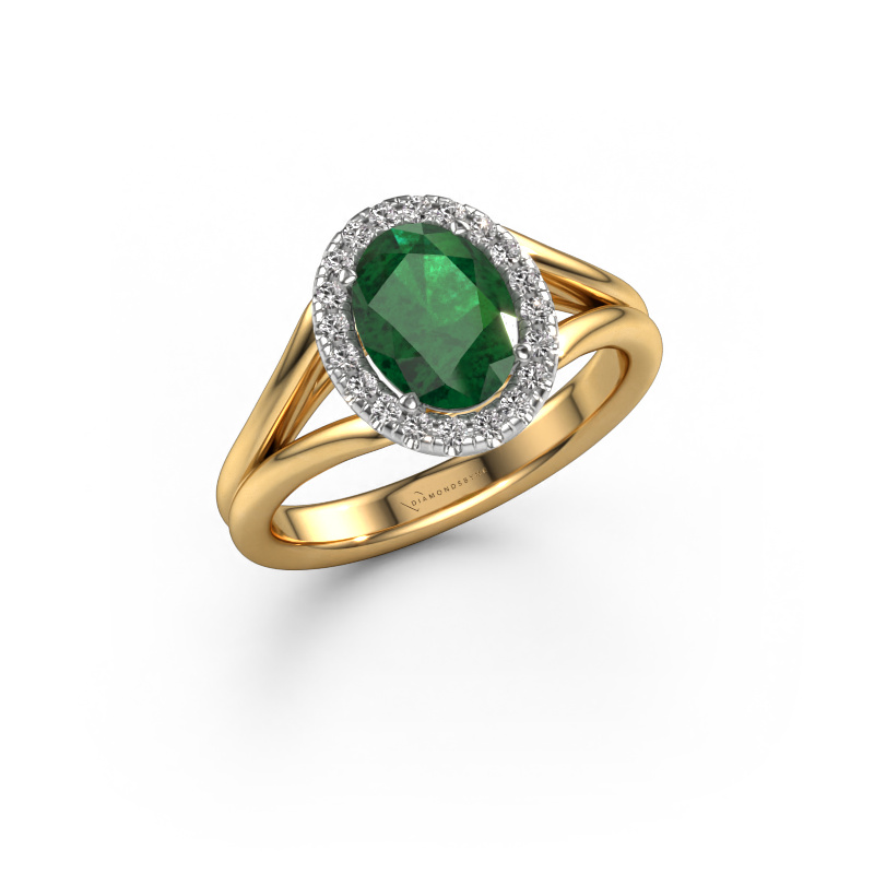 Image of Engagement ring Verla ovl 1 585 gold Emerald 8x6 mm