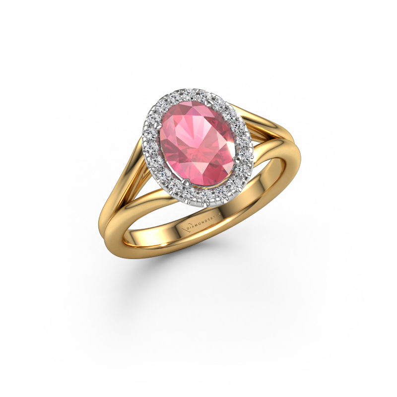 Image of Engagement ring Verla ovl 1 585 gold Tourmaline pink 8x6 mm