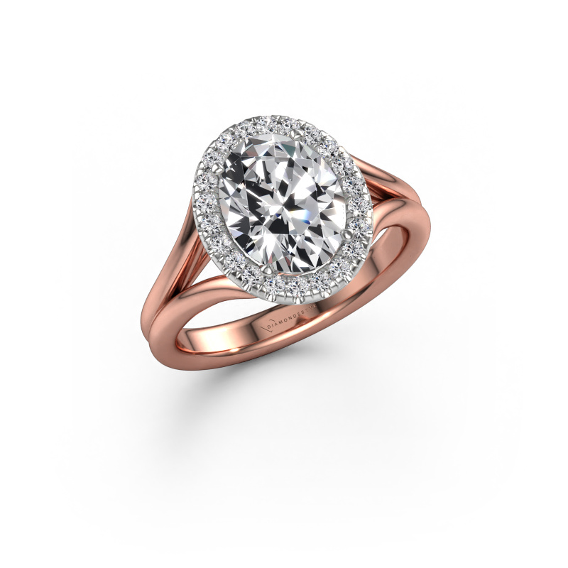 Image of Engagement ring Verla ovl 1 585 rose gold Lab grown diamond 2.02 crt