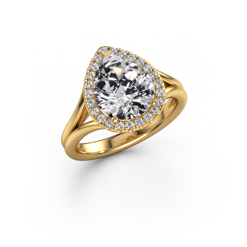 Image of Engagement ring Verla pear 1 585 gold Lab grown diamond 2.34 crt