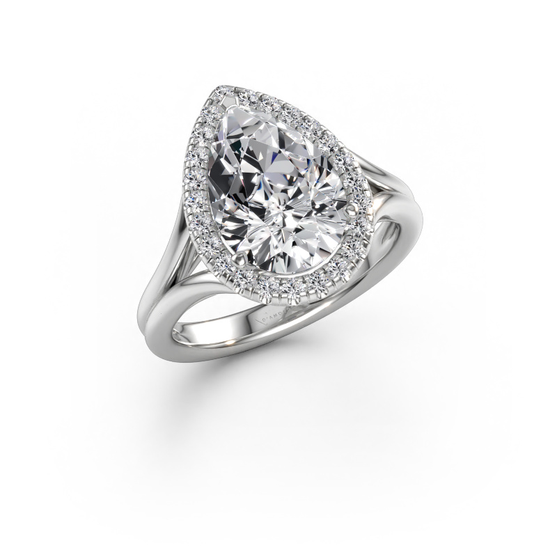 Immagine di Anello di fidanzamento Verla pear 1 950 platino Diamante 3.288 crt