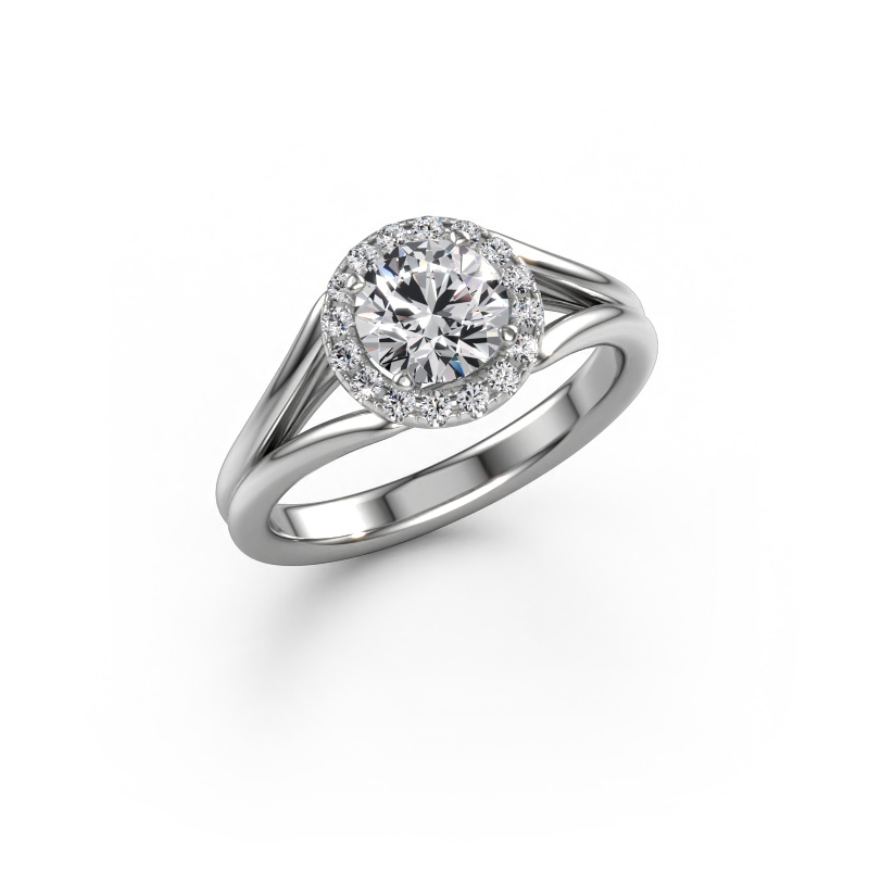 Image of Engagement ring Verla rnd 1 950 platinum Lab grown diamond 1.14 crt