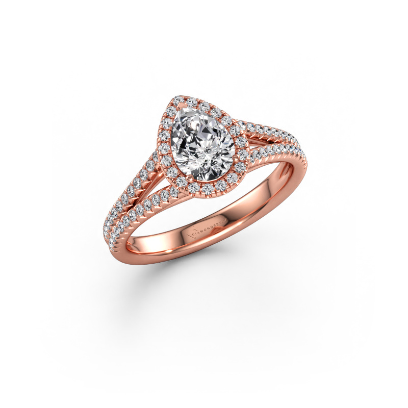 Immagine di Anello di fidanzamento Verla pear 2 585 oro rosa Diamante lab grown 0.99 crt