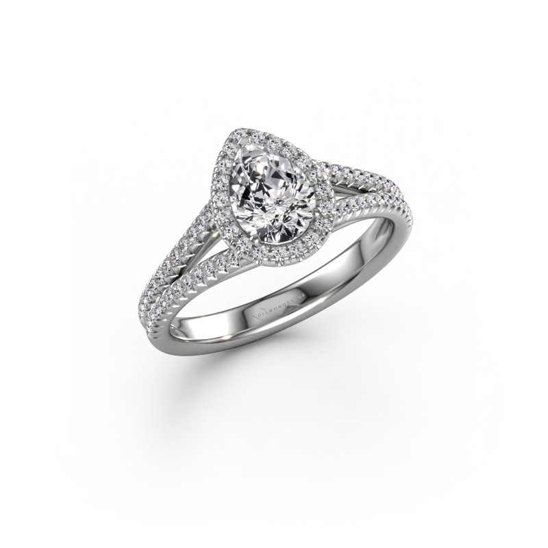Afbeelding van Verlovingsring Verla pear 2 950 platina Lab-grown diamant 0.99 crt