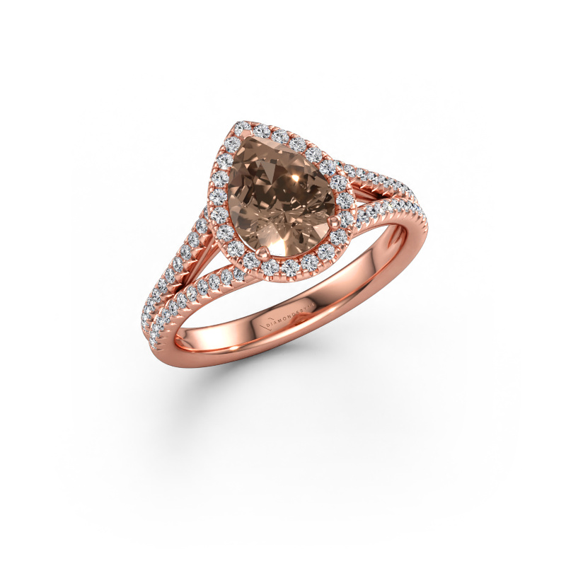 Image de Bague de fiançailles Verla pear 2 585 or rose Diamant brun 1.387 crt