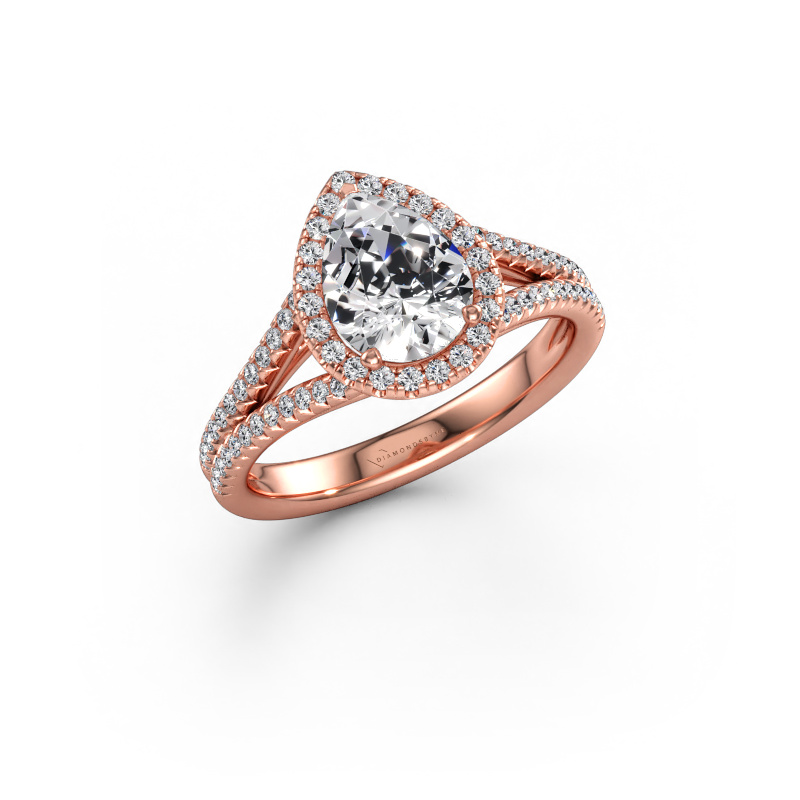 Immagine di Anello di fidanzamento Verla pear 2 585 oro rosa Diamante 1.387 crt