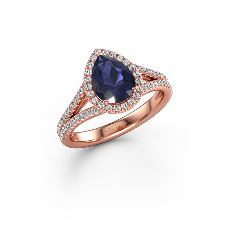 Bild av Förlovningsring Verla pear 2 585 roséguld Safir 8x6 mm