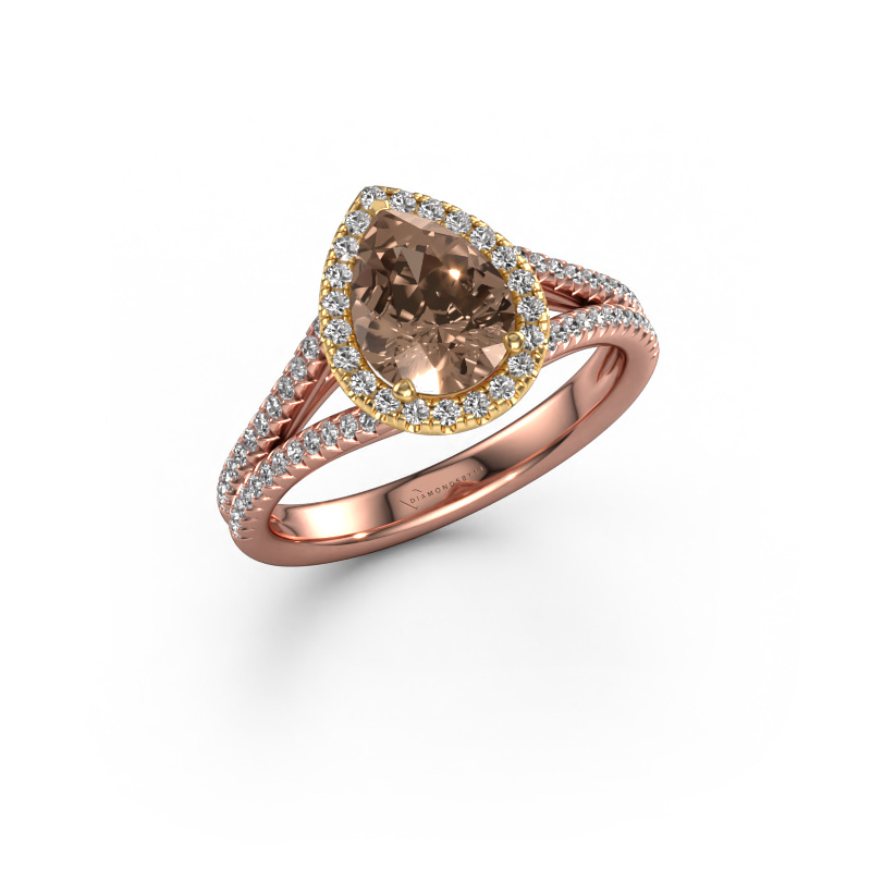Bild von Verlobungsring Verla pear 2 585 Roségold Braun Diamant 1.387 crt