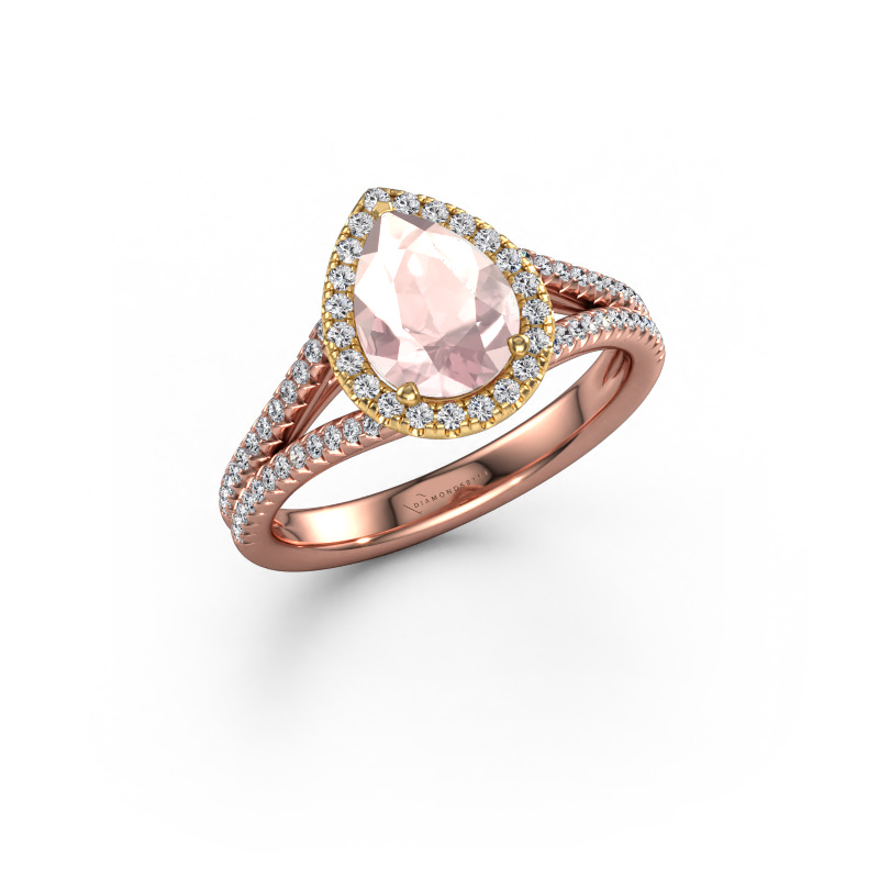 Bild von Verlobungsring Verla pear 2 585 Roségold Morganit Champagner 8x6 mm