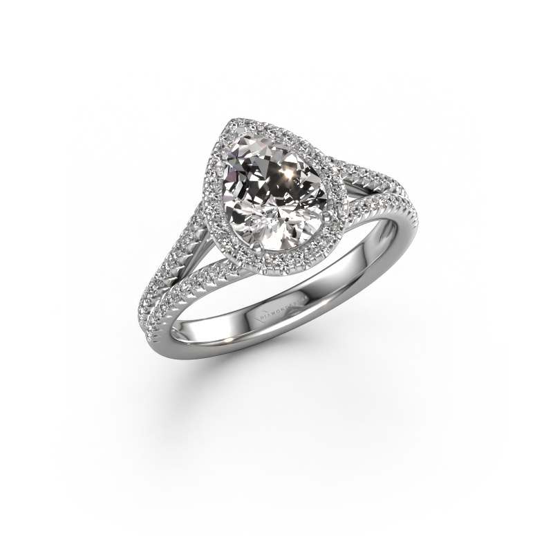 Image of Engagement ring Verla pear 2 950 platinum Diamond 1.387 crt