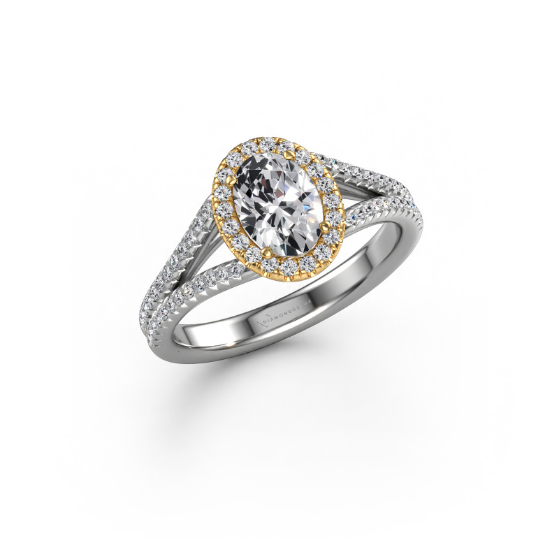 Image de Bague de fiançailles Verla ovl 2 585 or blanc Diamant 1.074 crt