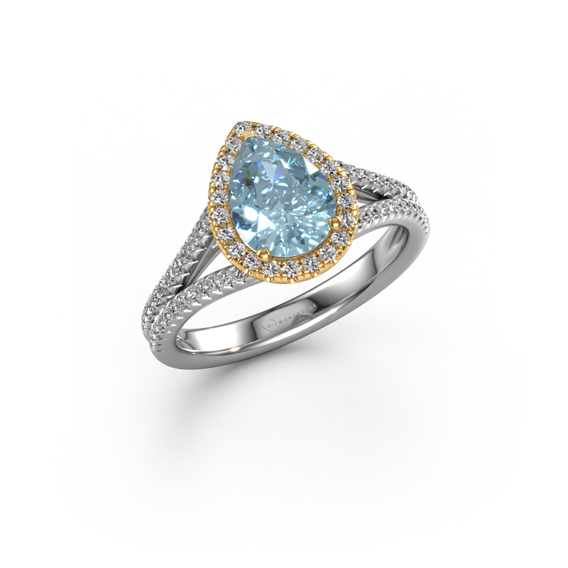 Bild von Verlobungsring Verla pear 2 585 Weißgold Blauer Labordiamant 8x6 mm