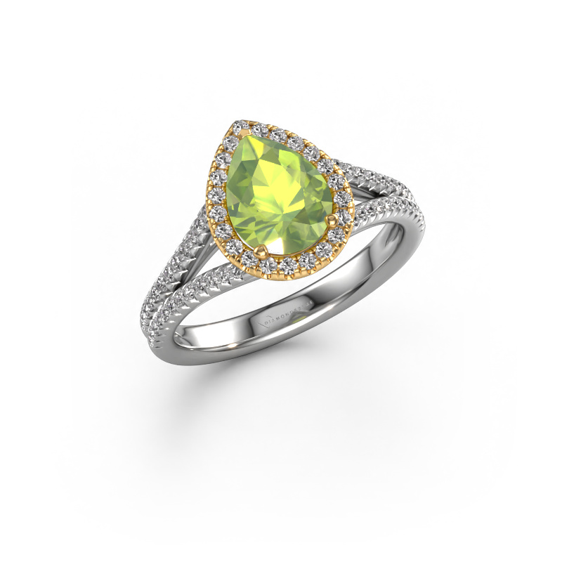 Bild von Verlobungsring Verla pear 2 585 Weißgold Peridot 8x6 mm