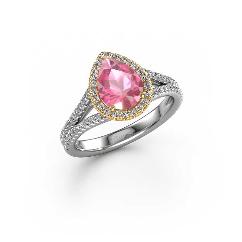 Bild von Verlobungsring Verla pear 2 585 Weißgold Pink Saphir 8x6 mm