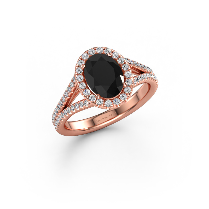 Immagine di Anello di fidanzamento Verla ovl 2 585 oro rosa Diamante nero 1.790 crt