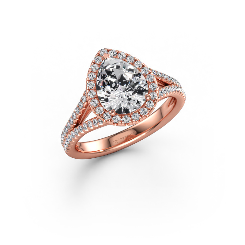 Immagine di Anello di fidanzamento Verla pear 2 585 oro rosa Diamante 1.905 crt