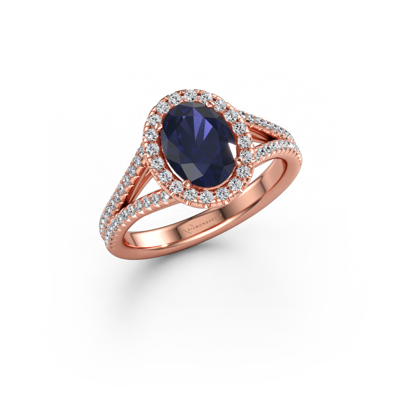 Immagine di Anello di fidanzamento Verla ovl 2 585 oro rosa Zaffiro 8x6 mm