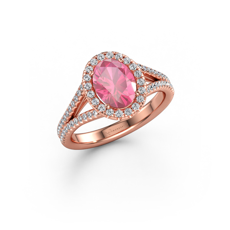 Immagine di Anello di fidanzamento Verla ovl 2 585 oro rosa Zaffiro rosa 8x6 mm