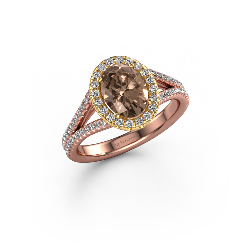 Bild von Verlobungsring Verla ovl 2 585 Roségold Braun Diamant 1.49 crt