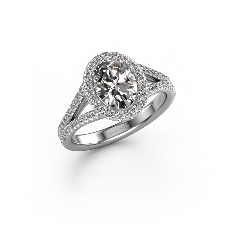 Image of Engagement ring Verla ovl 2 950 platinum Lab grown diamond 1.49 crt