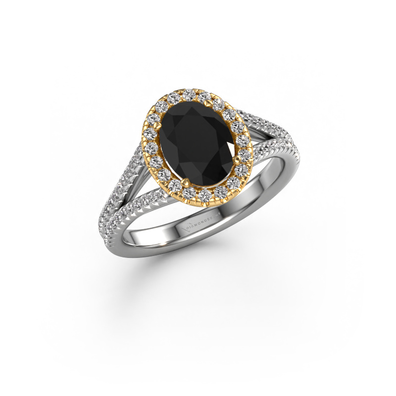 Bild von Verlobungsring Verla ovl 2 585 Weißgold Schwarz Diamant 1.790 crt