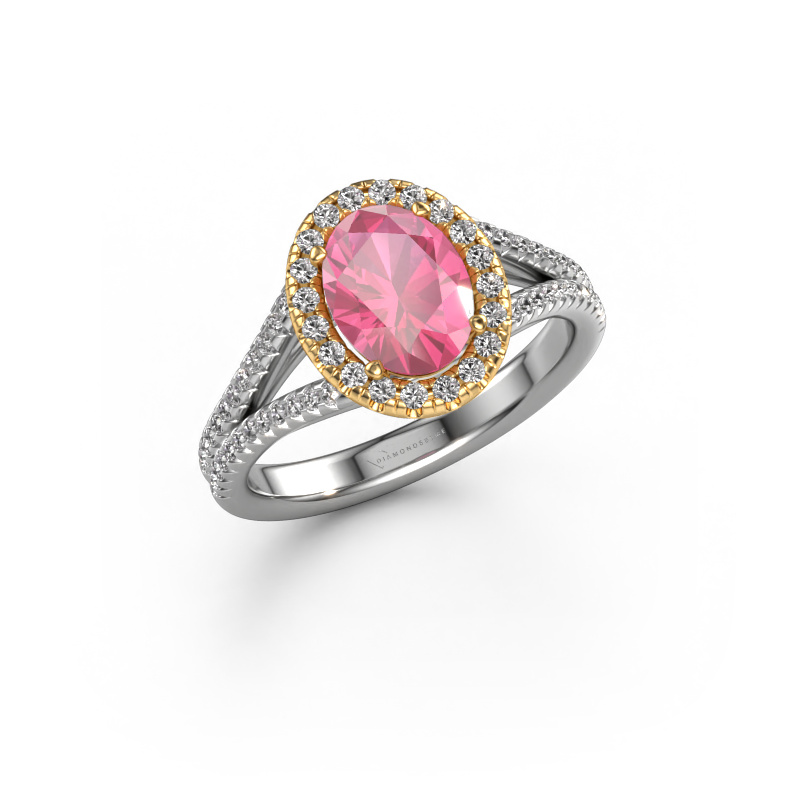 Bild von Verlobungsring Verla ovl 2 585 Weißgold Pink Saphir 8x6 mm
