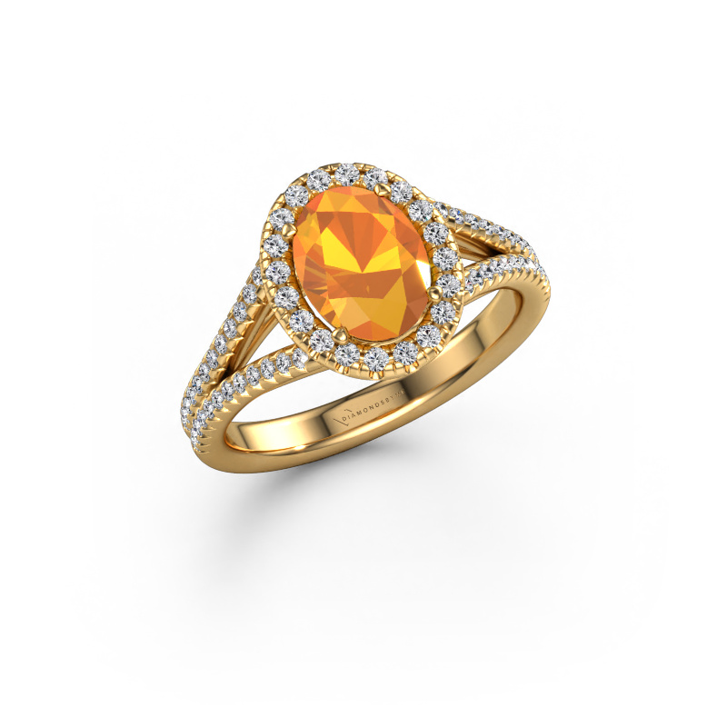 Image de Bague de fiançailles Verla ovl 2 585 or jaune Citrine 8x6 mm