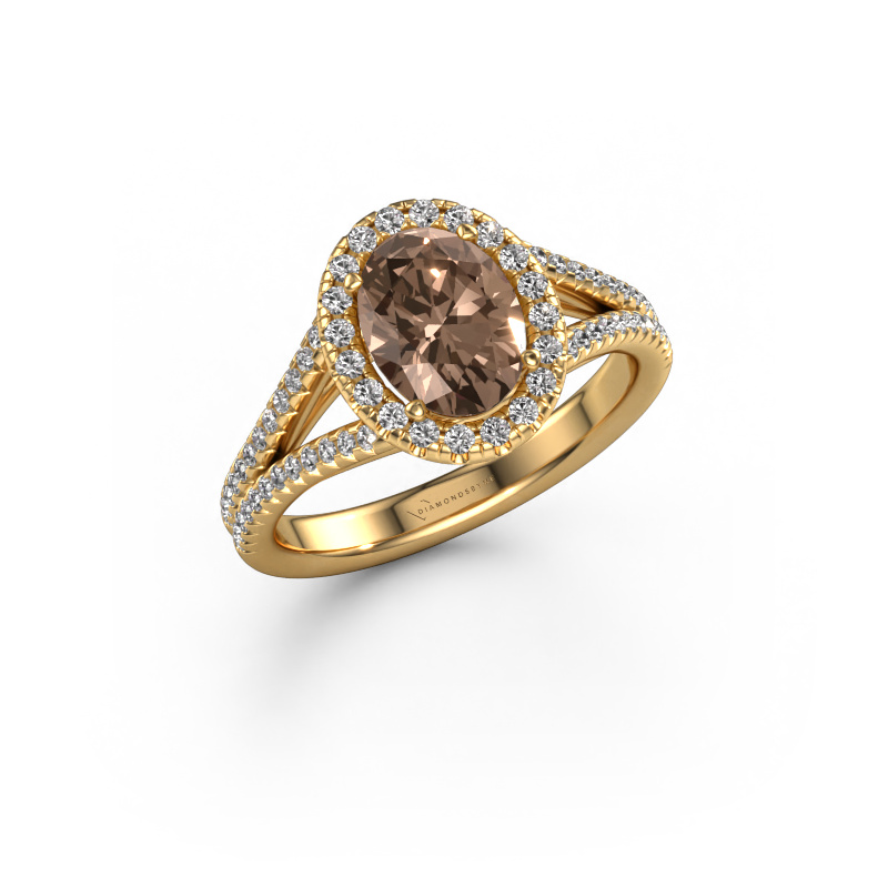 Bild von Verlobungsring Verla ovl 2 585 Gold Braun Diamant 1.49 crt