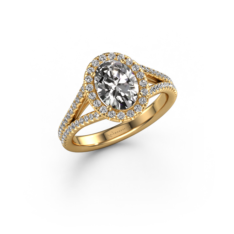 Image of Engagement ring Verla ovl 2 585 gold Lab grown diamond 1.49 crt