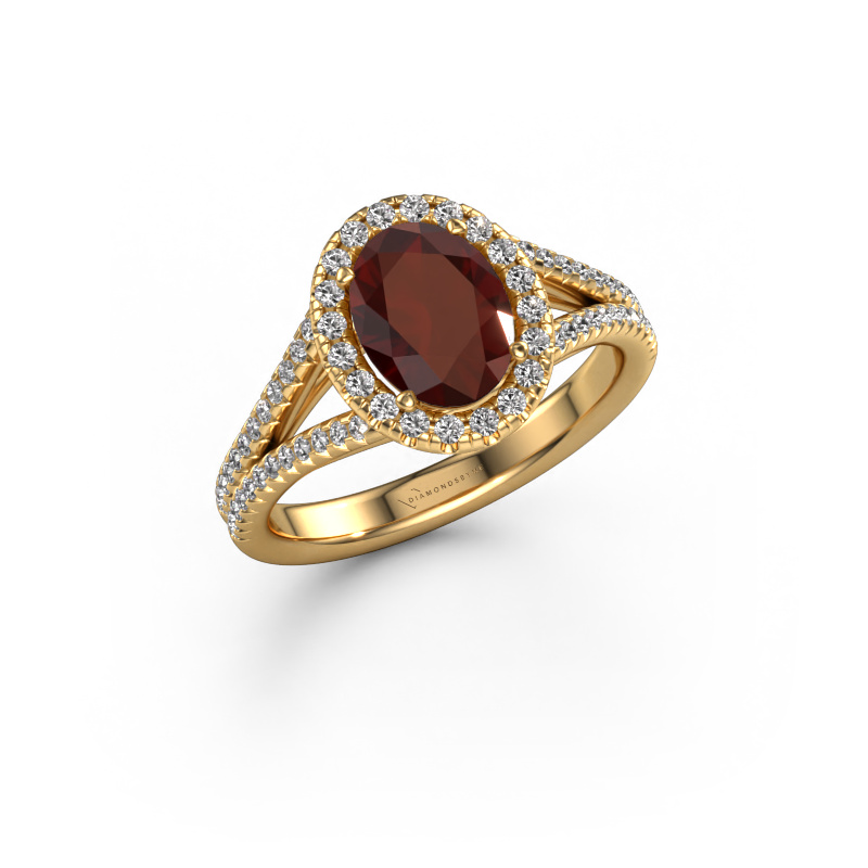 Image of Engagement ring Verla ovl 2 585 gold Garnet 8x6 mm