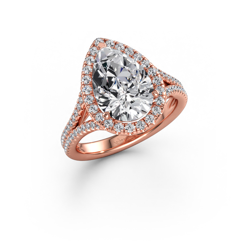 Immagine di Anello di fidanzamento Verla pear 2 585 oro rosa Diamante lab grown 3.528 crt
