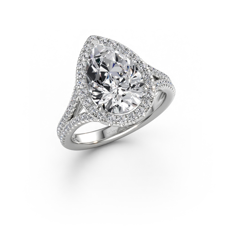 Immagine di Anello di fidanzamento Verla pear 2 950 platino Diamante lab grown 3.528 crt